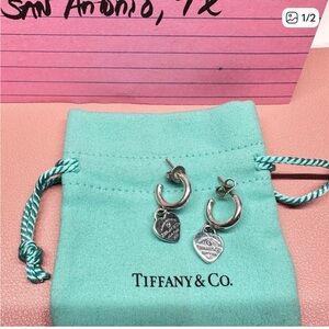 Tiffany & Co. Silver Heart Charm Earrings